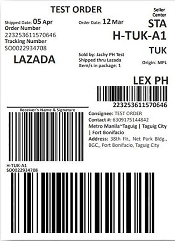 Tem vận chuyển lazada